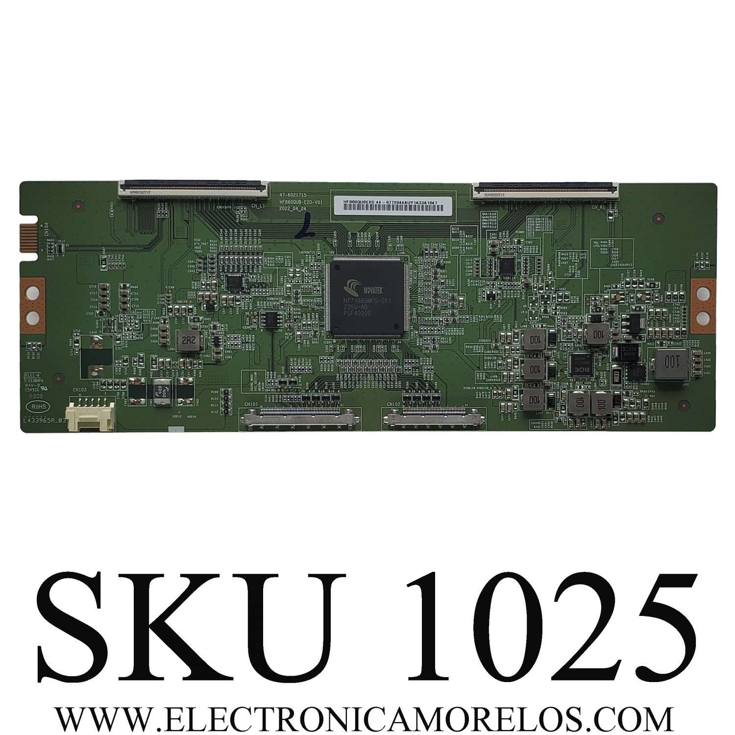 T-CON PARA TV LG / NUMERO DE PARTE 44-9772044A / 47-6021715 / HF860QUB-E2D-V01 / 44-9772044AUY1A33A / HF860QUBE2D / PANEL NC860TQF-VBLH2 / DISPLAY HF860QUB-E2D / MODELOS 86UQ9050PSC / 86UQ9050PSC.BWMFLKR	